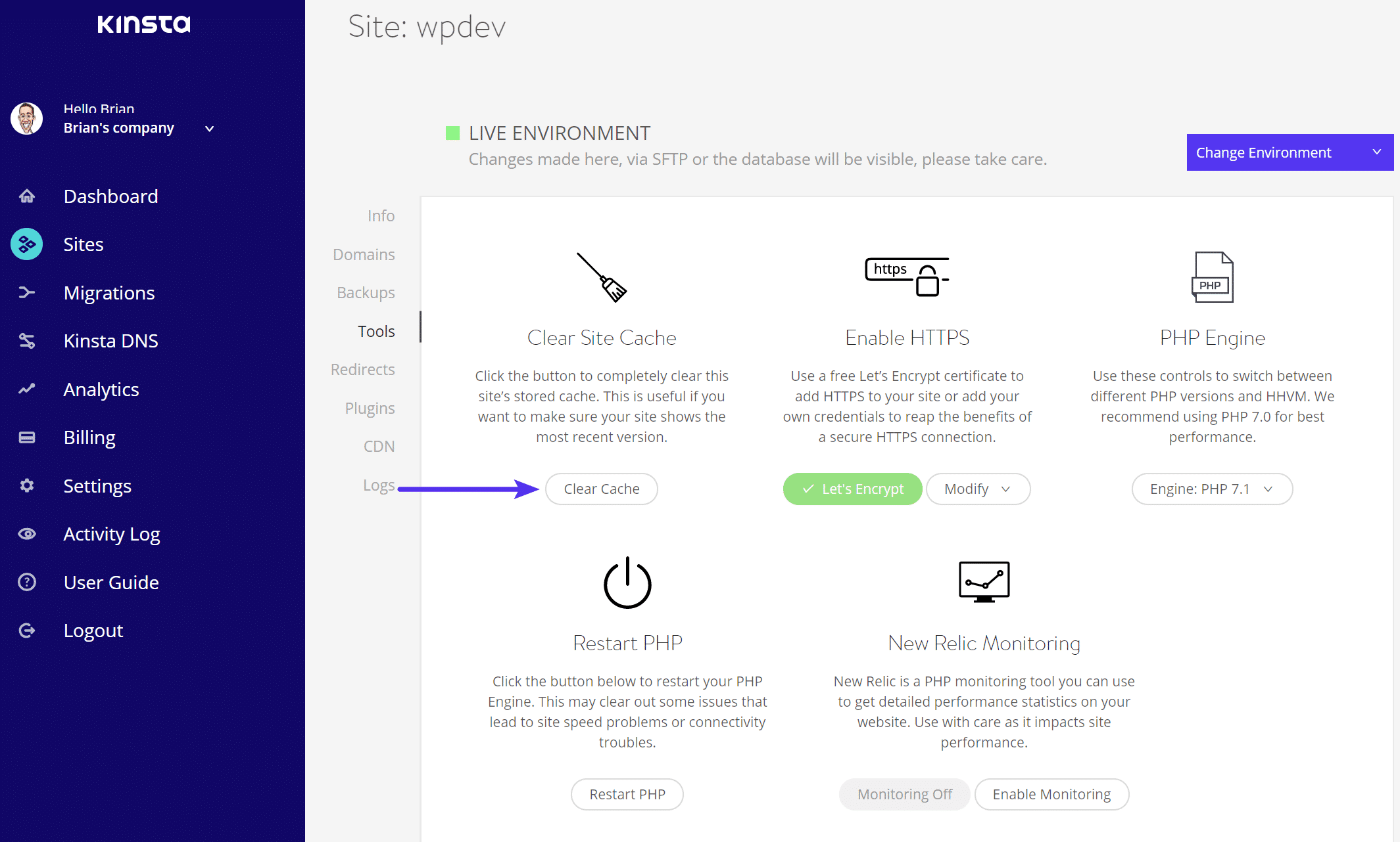 Vider le cache WordPress