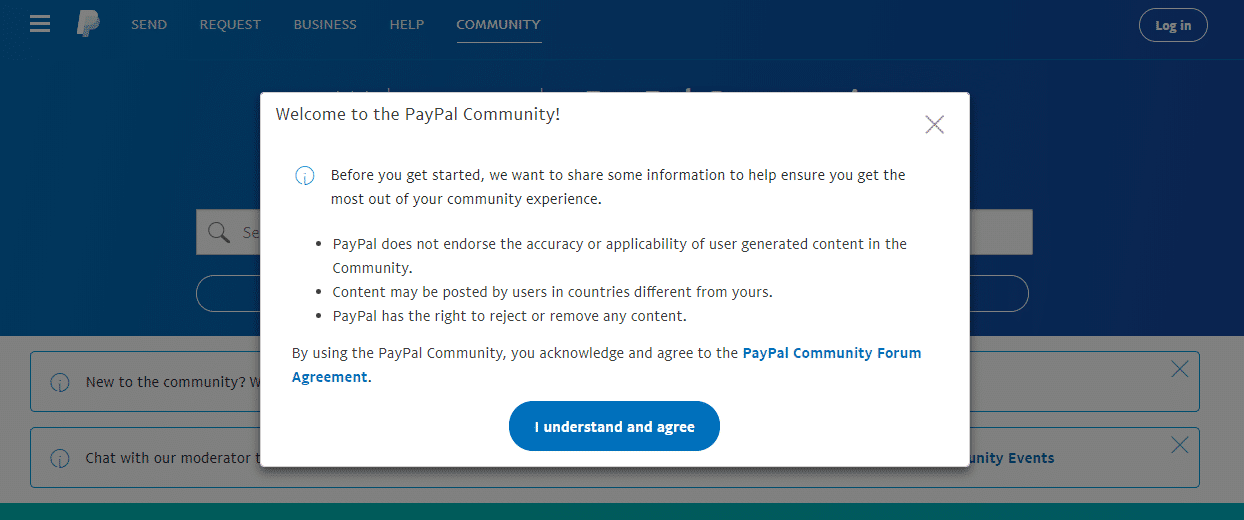 Avis de non-responsabilité du forum PayPal