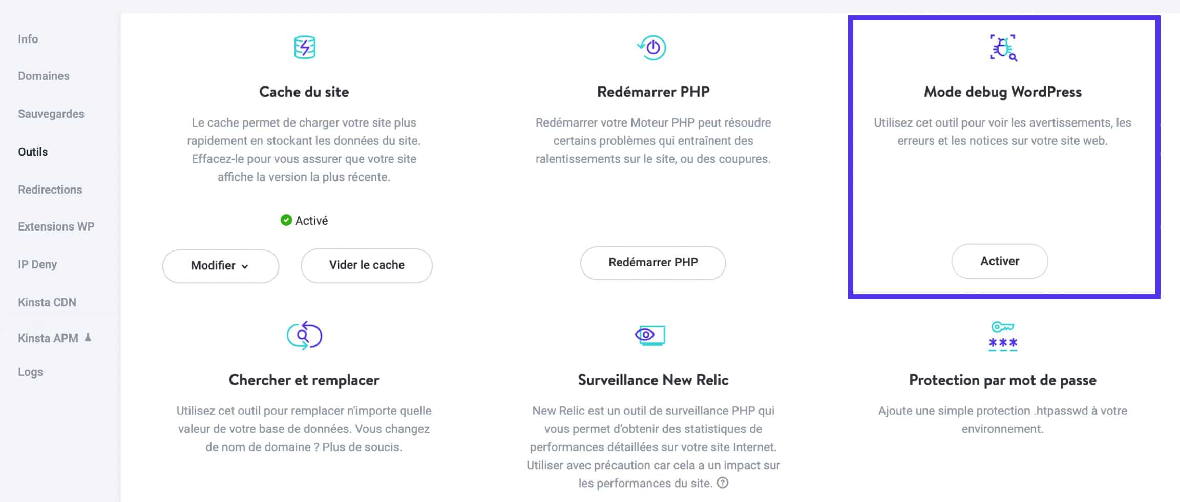 Comment activer le mode de débogage de WordPress dans MyKinsta