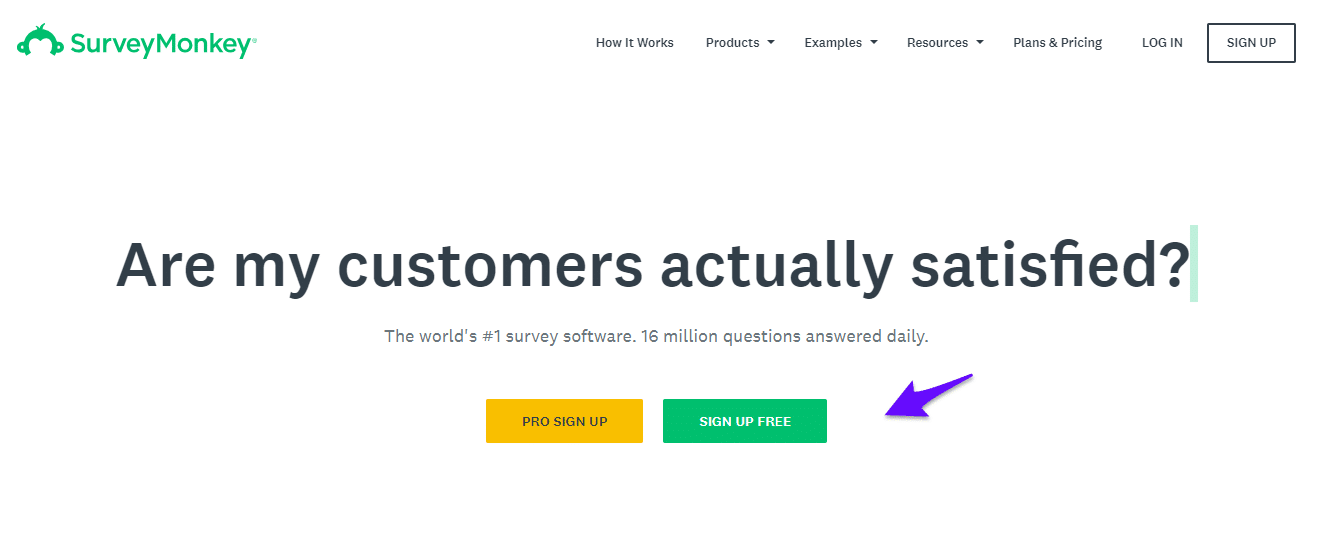 Inscription à SurveyMonkey