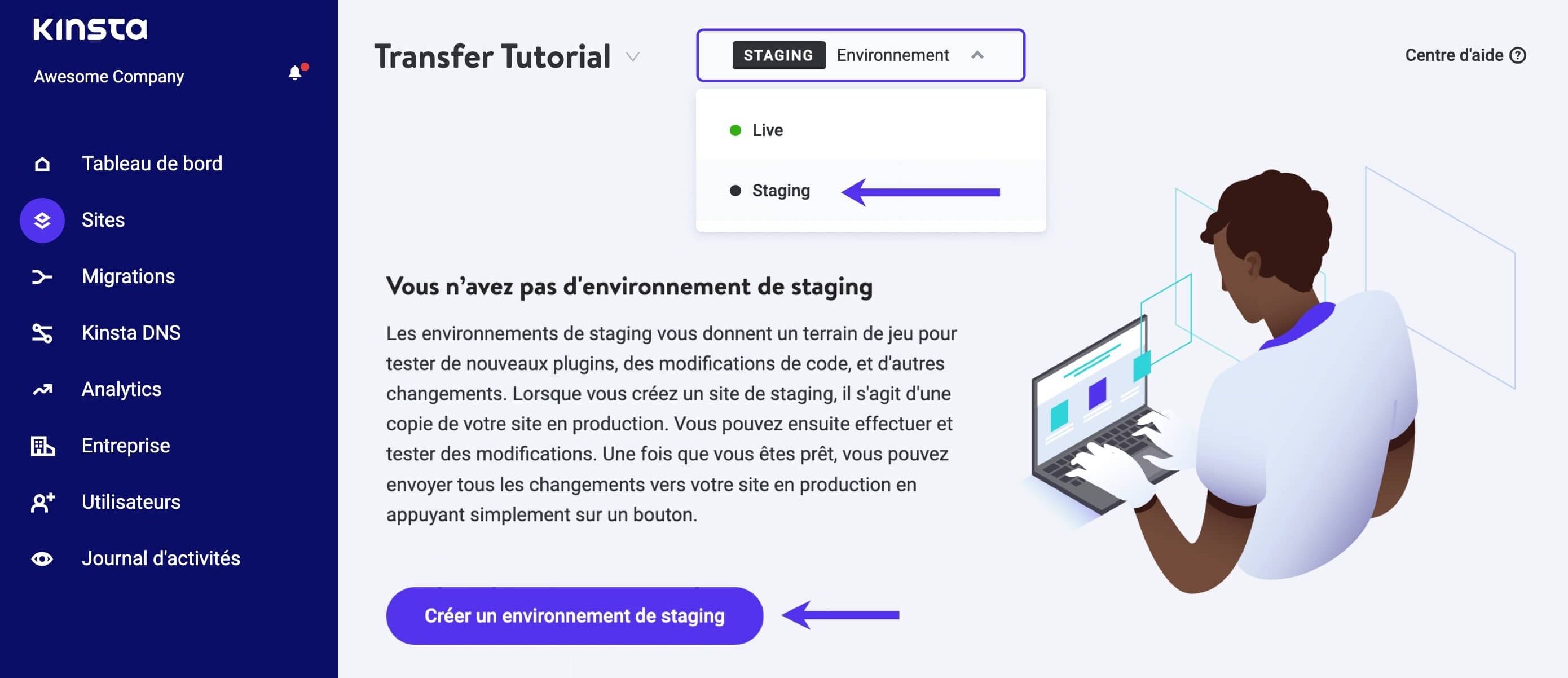 Environnement de staging WordPress