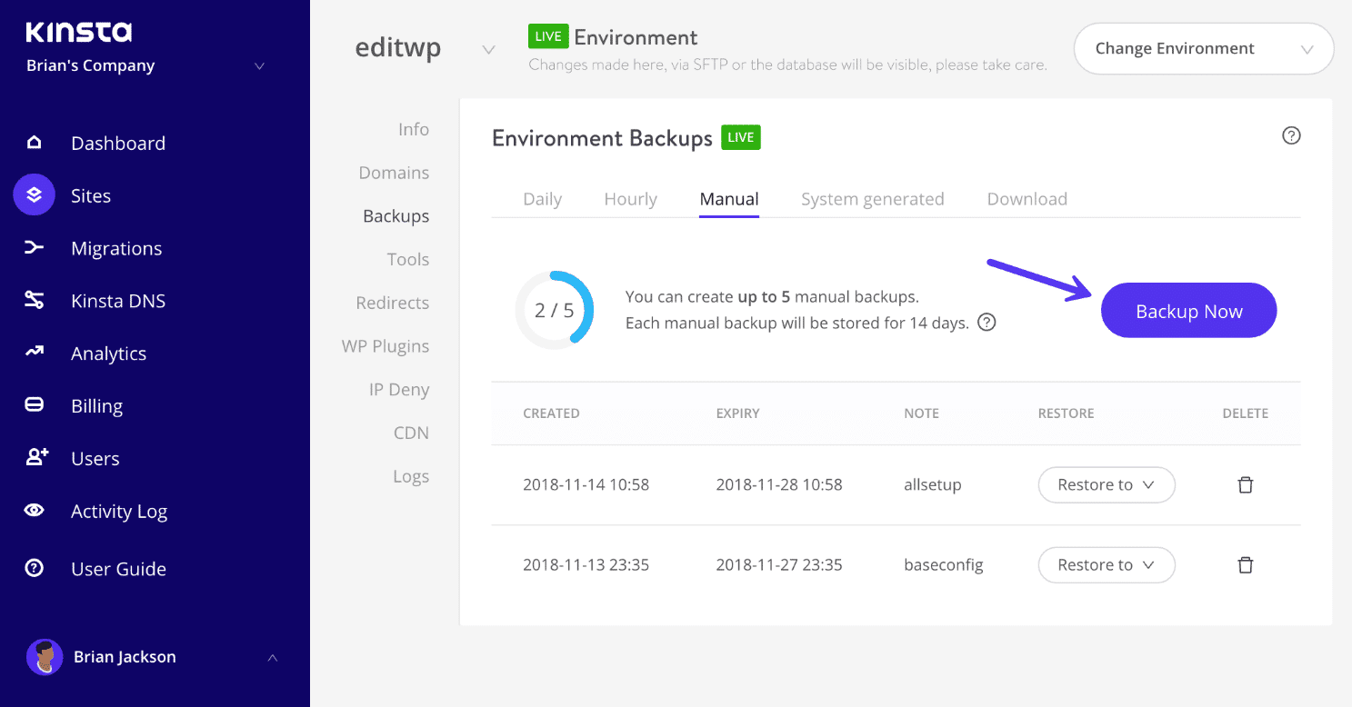Sauvegarde WordPress manuelle