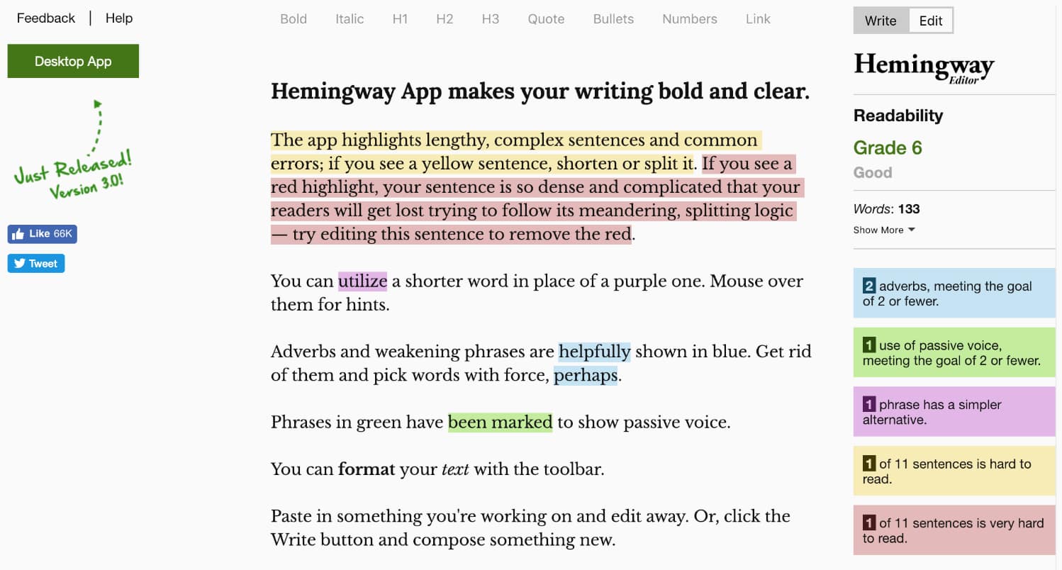 Application Hemingway