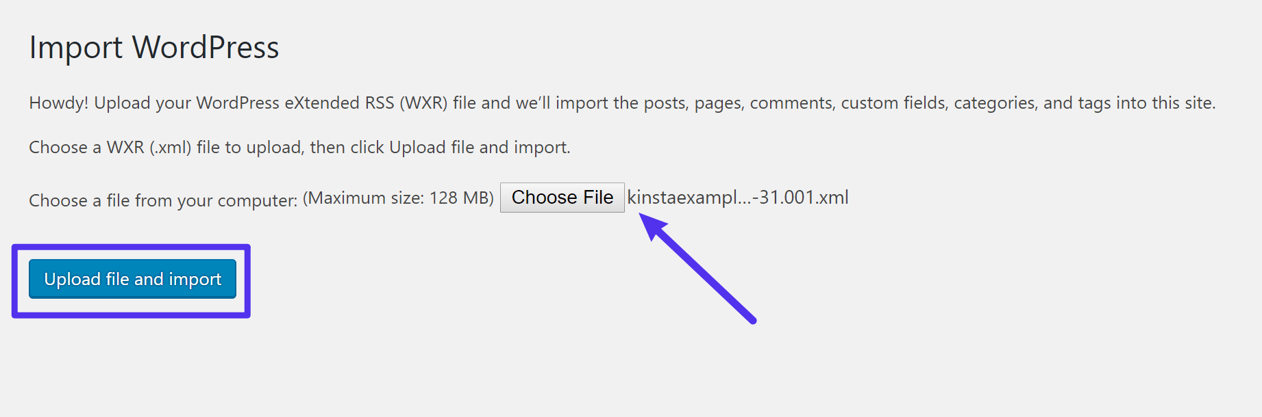 Télécharger le fichier .xml depuis WordPress.com