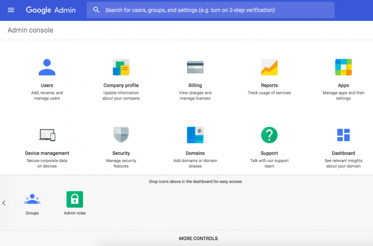 Console d’administration de Google Workspace