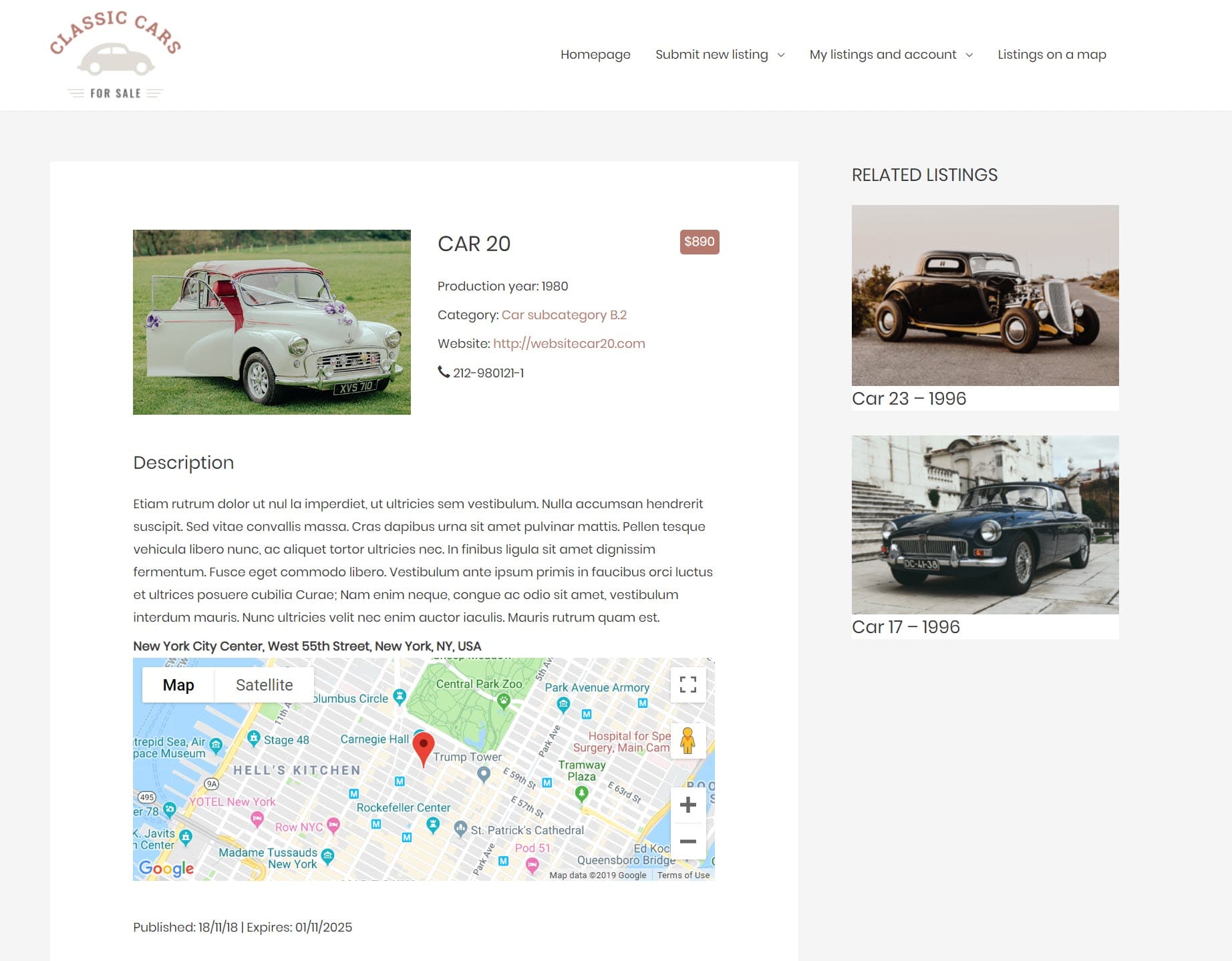 Exemple d’un site d’annuaire construit sur WordPress