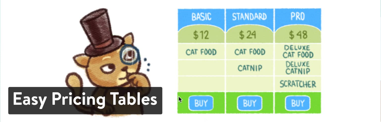 Extension WordPress de tableaux de prix – Easy Pricing Tables
