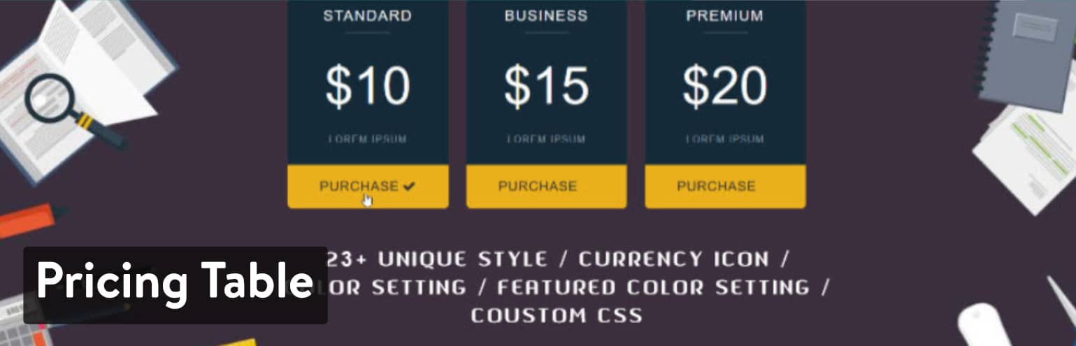 Pricing Table – Price list, Price Table, Easy Pricing Table