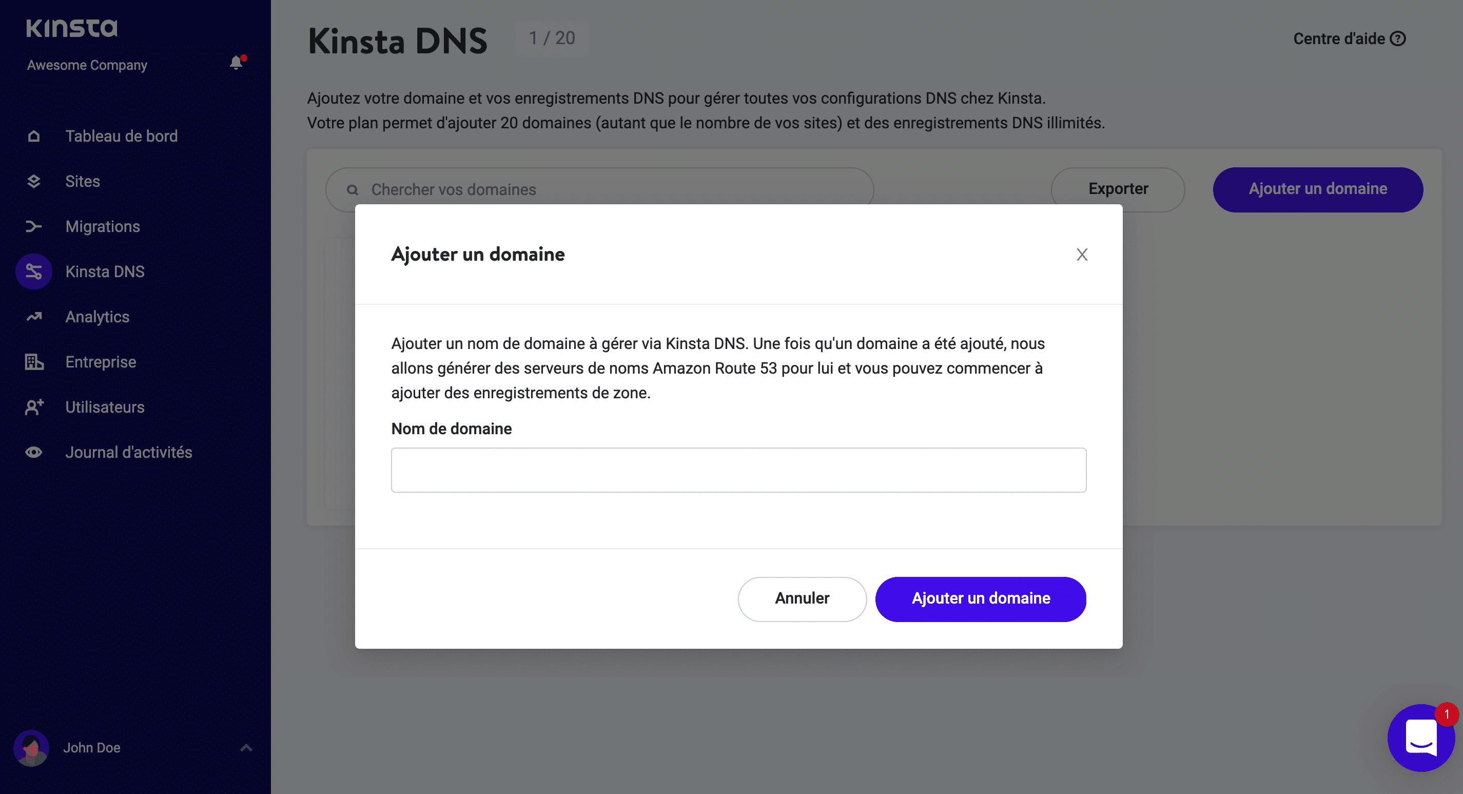 Ajouter un domaine au DNS