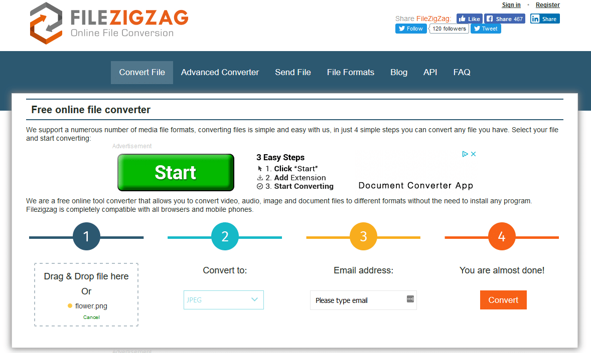 Convertir un png en jpeg FileZigZigZag