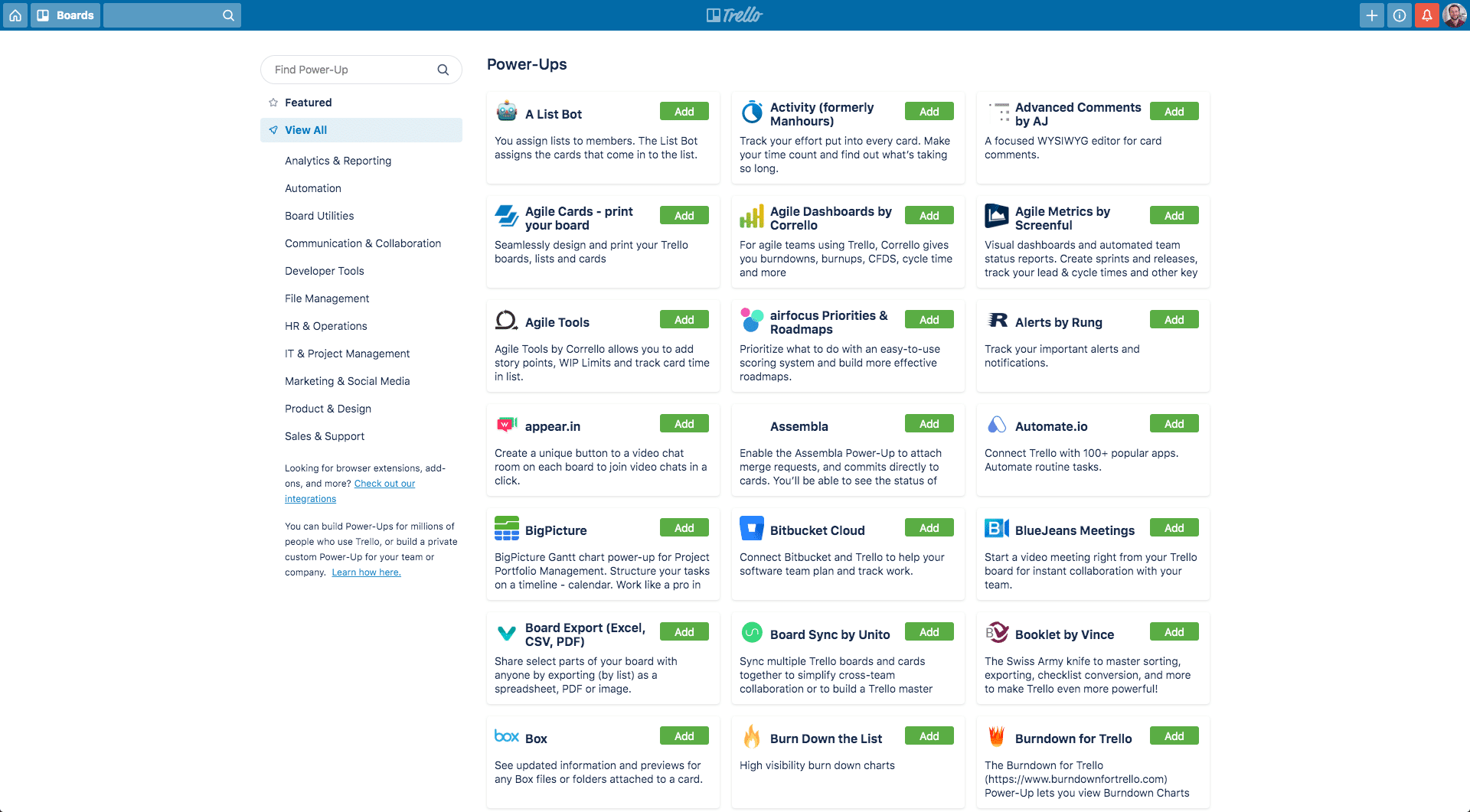 Power-ups Trello