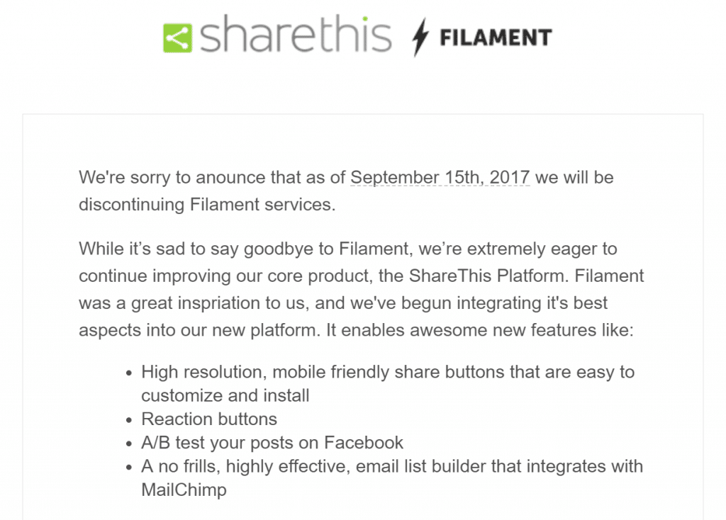 Arrêt de Filament