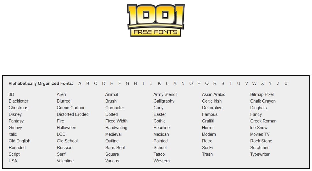 1001 Free Fonts