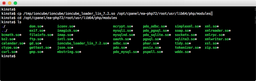 Copier le ionCube Loader dans le répertoire d'installation