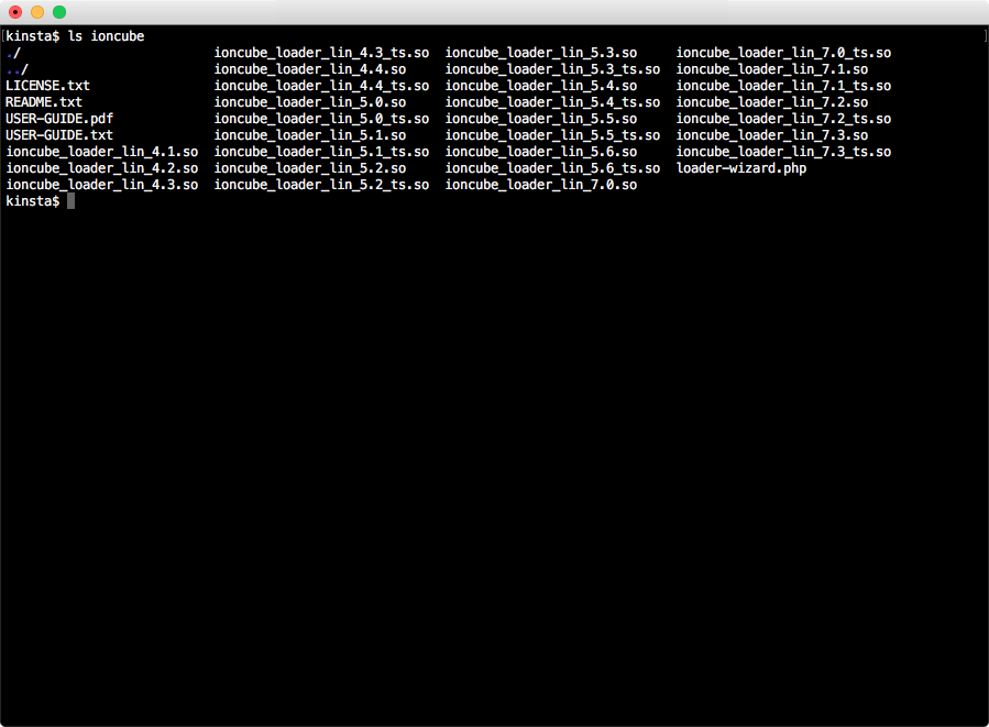 Fichiers du ionCube Loader