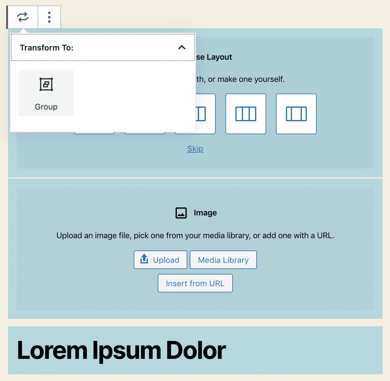 Création de blocs par interaction de groupe