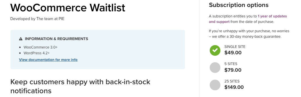 woocommerce waitlist
