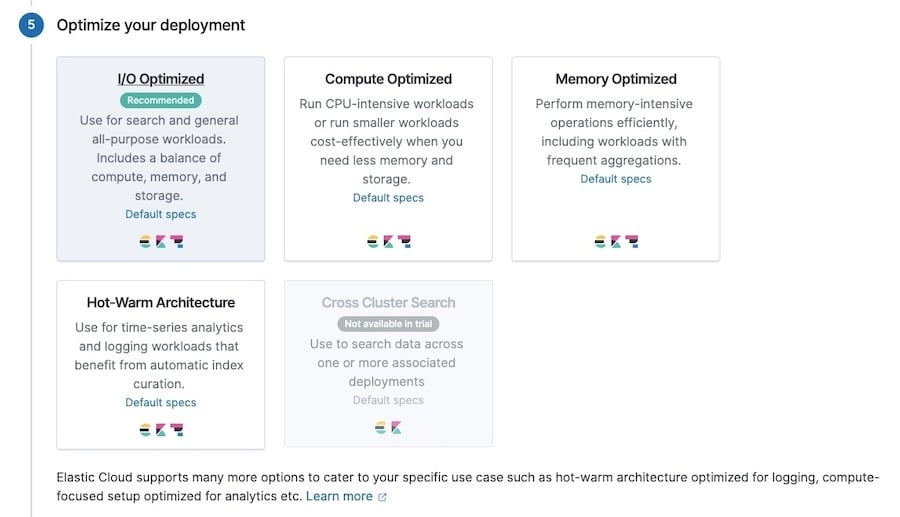 Choisir l'optimisation du déploiement dans Elastic