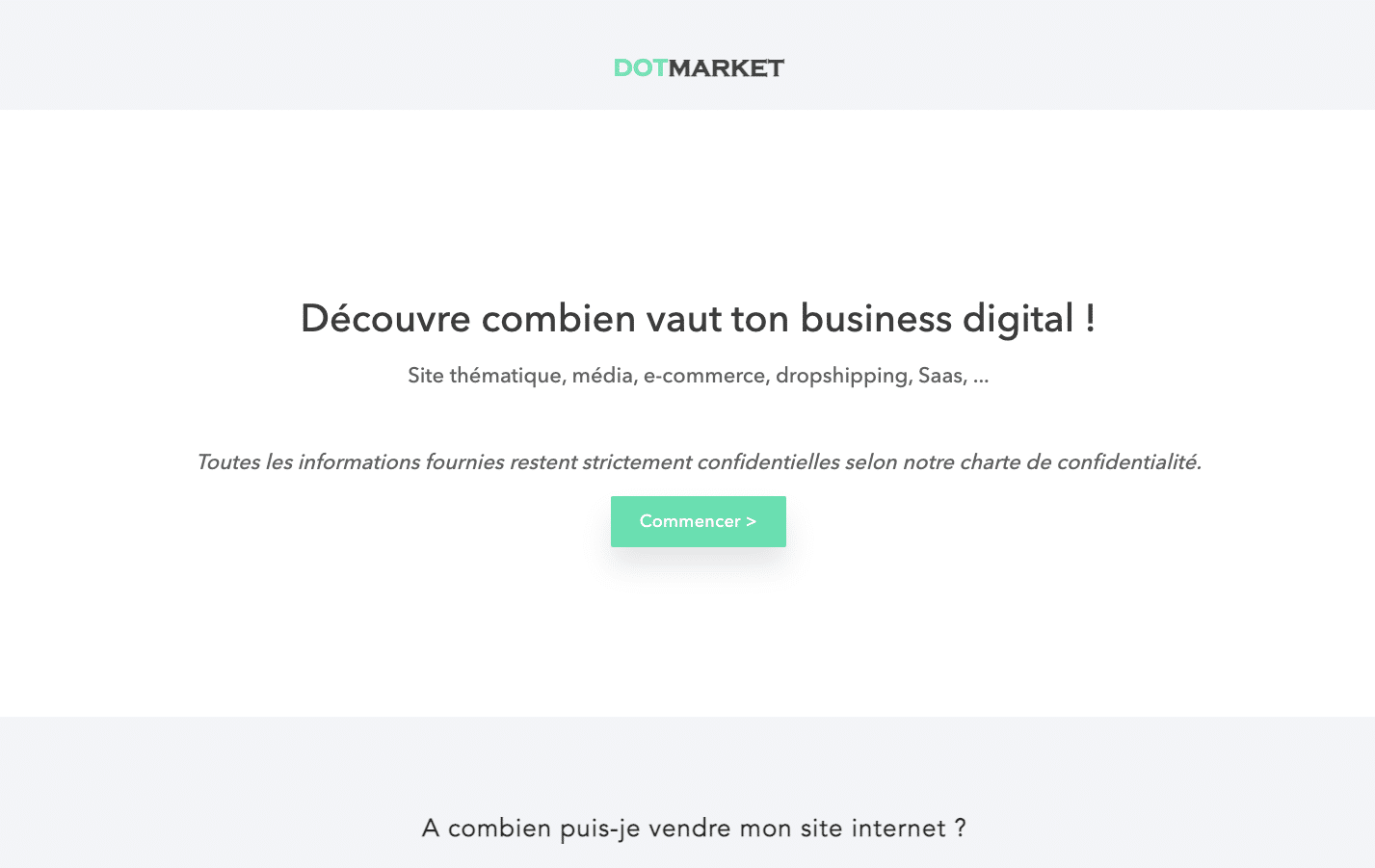 Estimer et vendre son site sur DotMarket