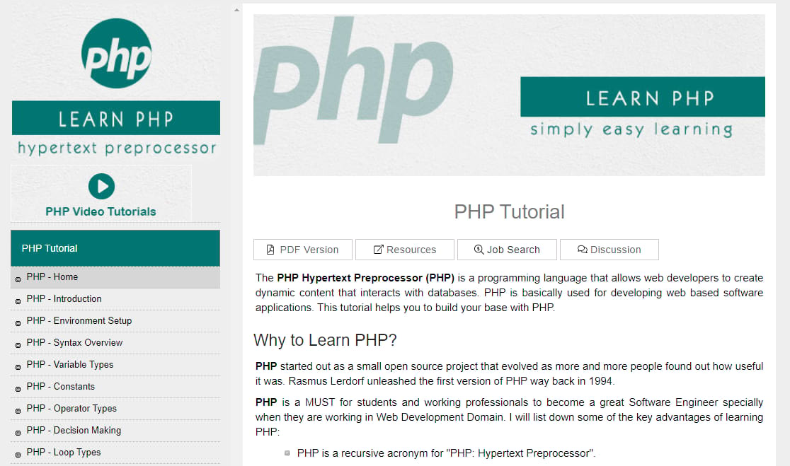 tutorialspoint php