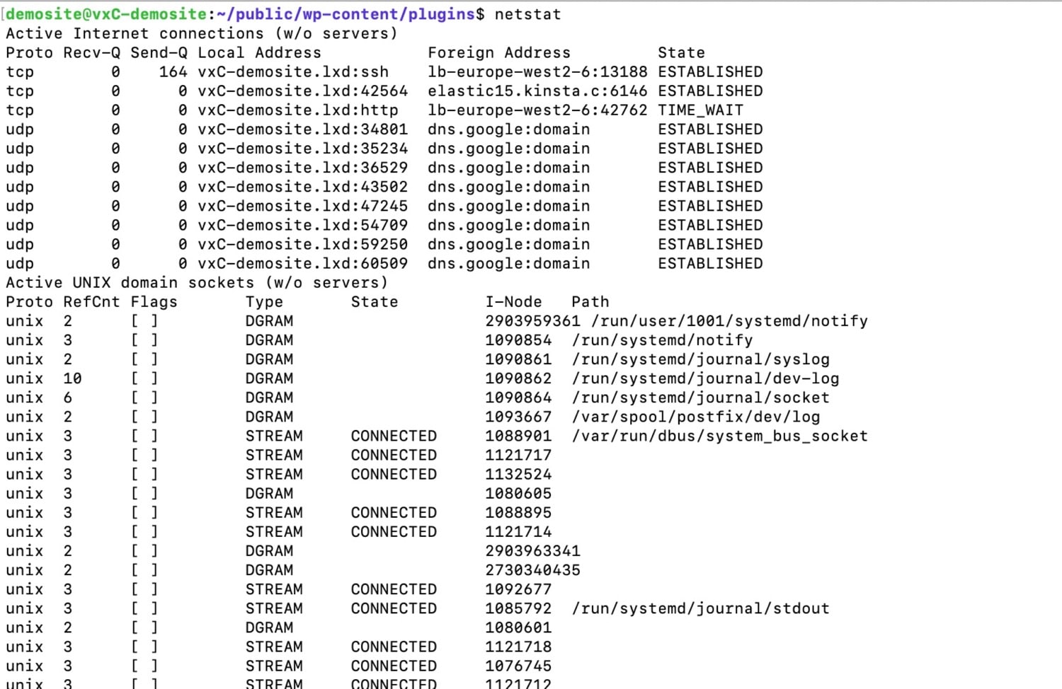 Commande netstat