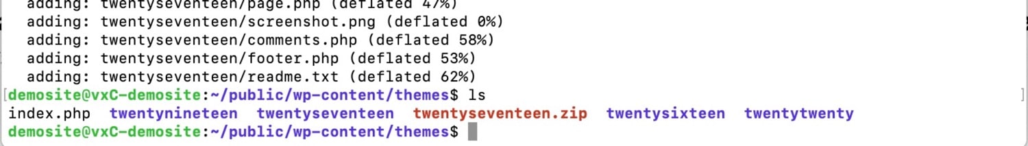 Le nouveau fichier zip