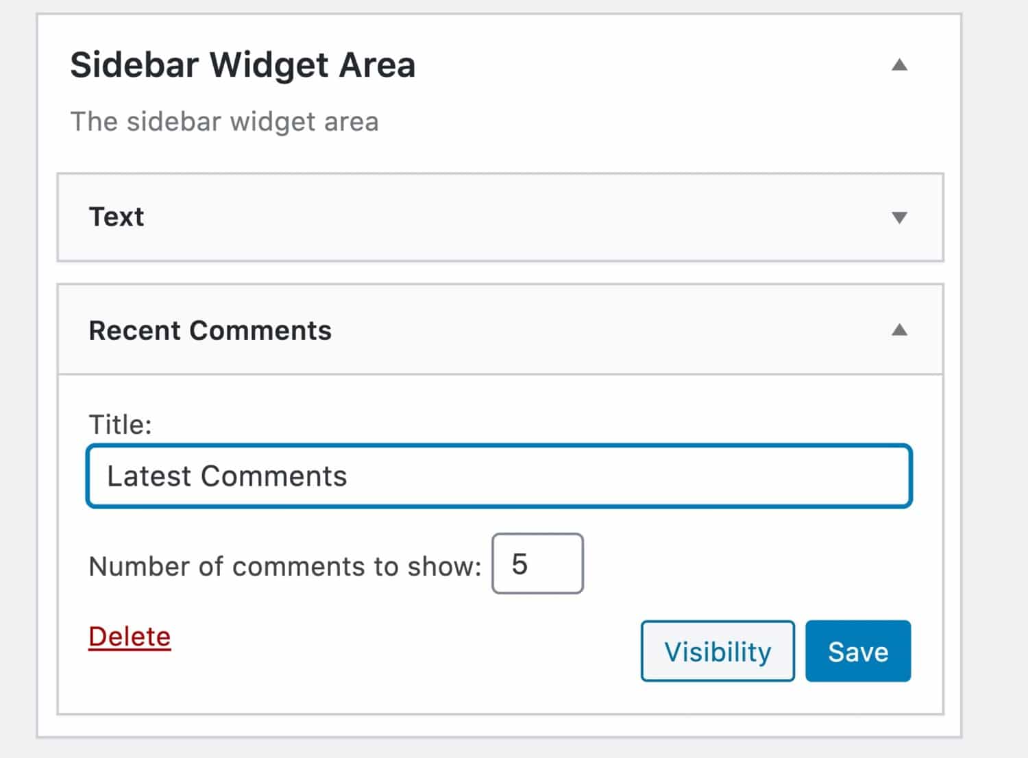 Widget des commentaires récents