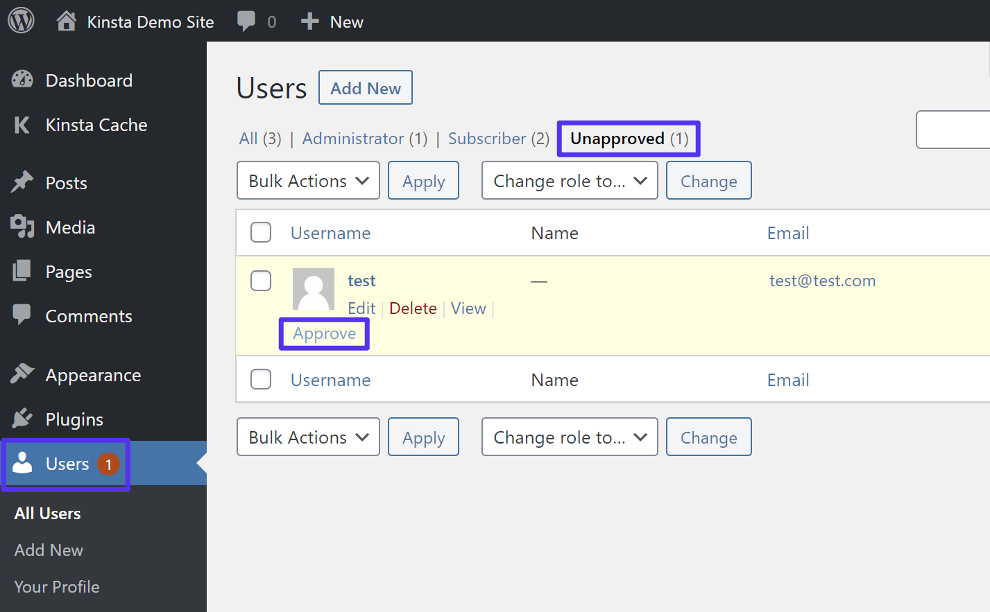 Approbation des utilisateurs avec l’extension WP Approve User