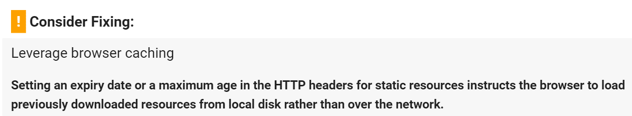 Leverage Browser Caching