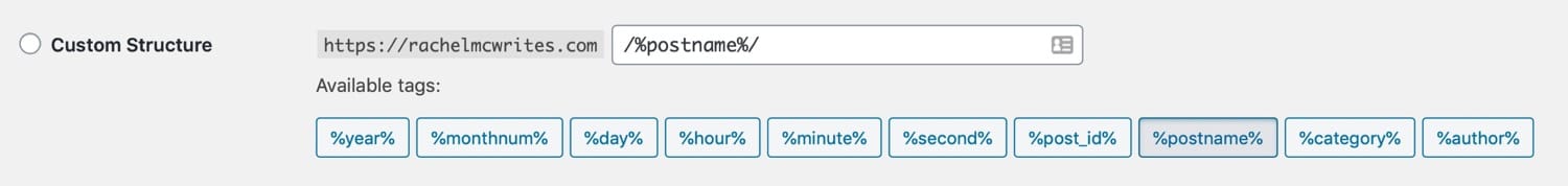 Option de structure personnalisée