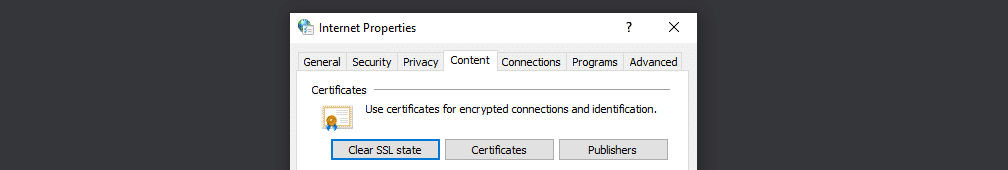 Clearing your SSL state in Windows