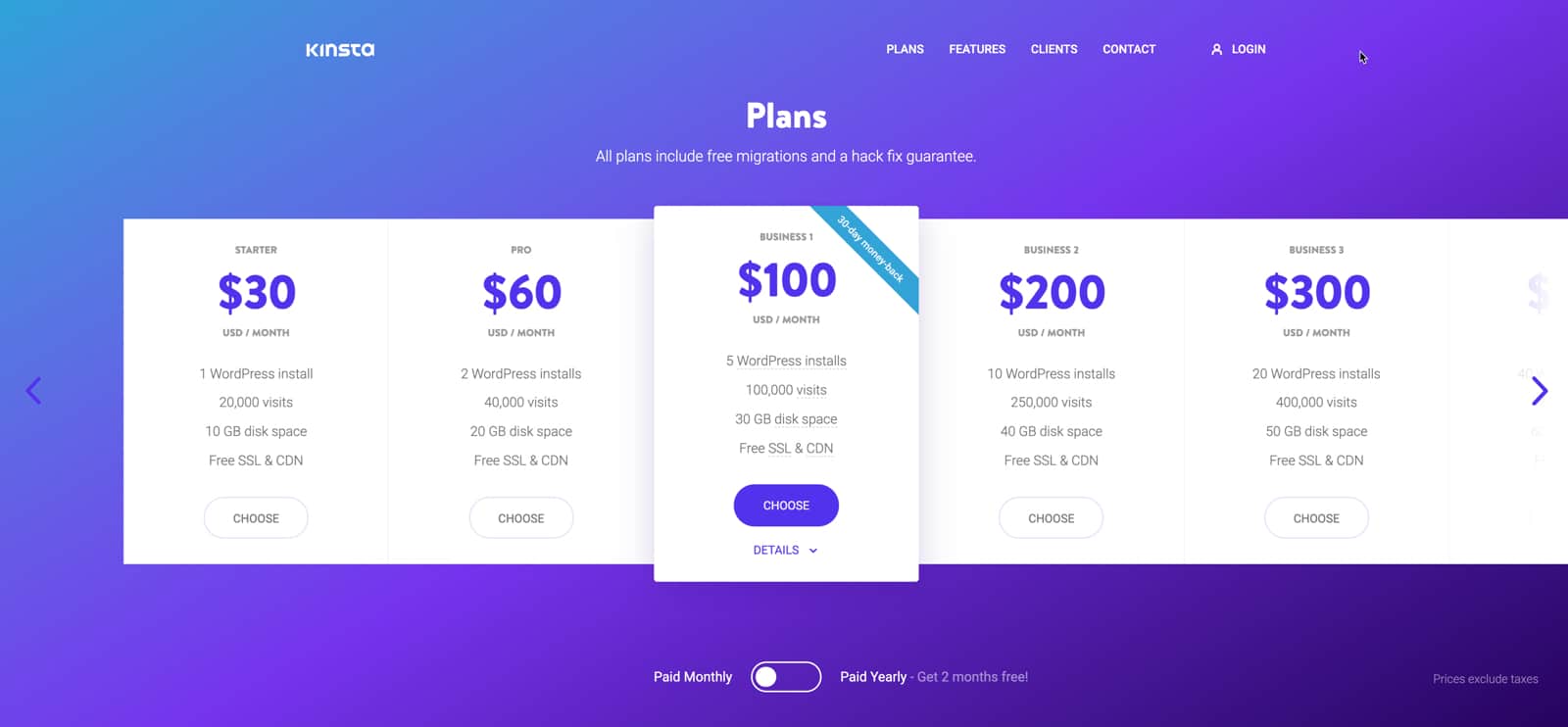 Kinsta offre une variété de plans pour répondre à vos besoins.