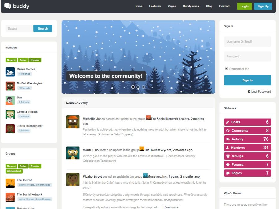 buddy - WordPress membership theme