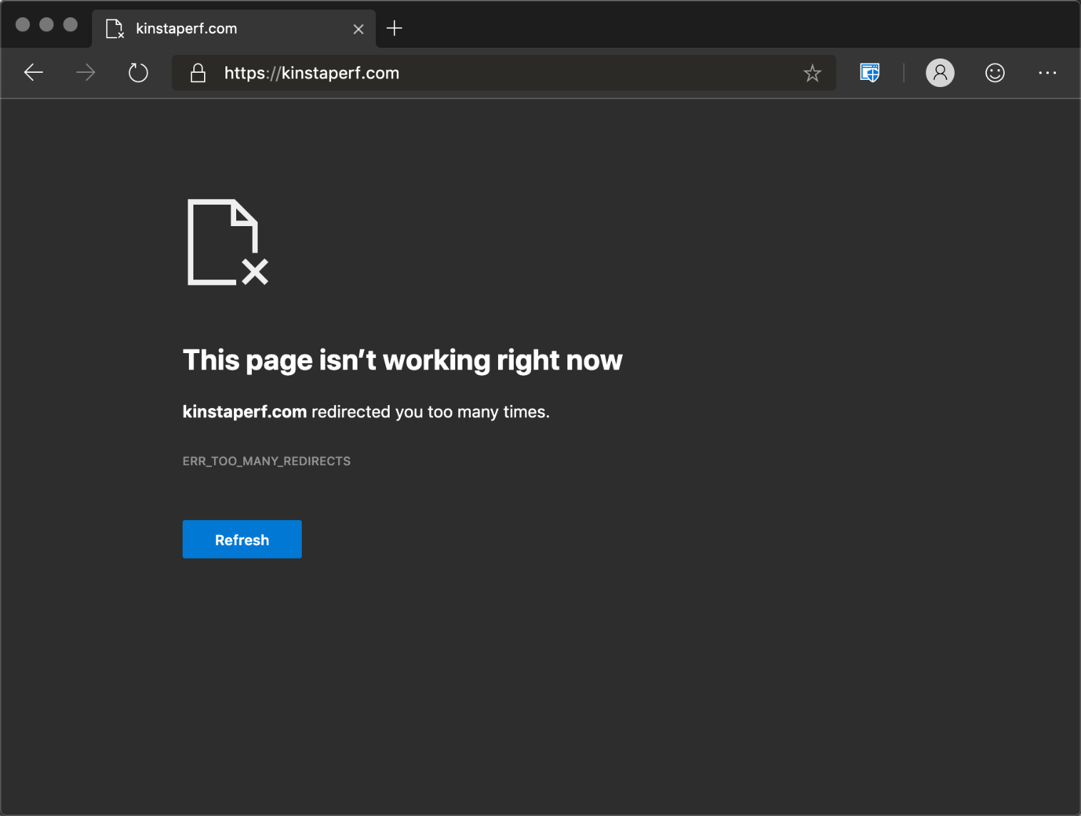 ERR_TOO_MANY_REDIRECTS dans Microsoft Edge