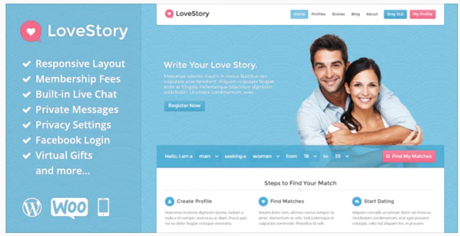 LoveStory - WordPress membership theme