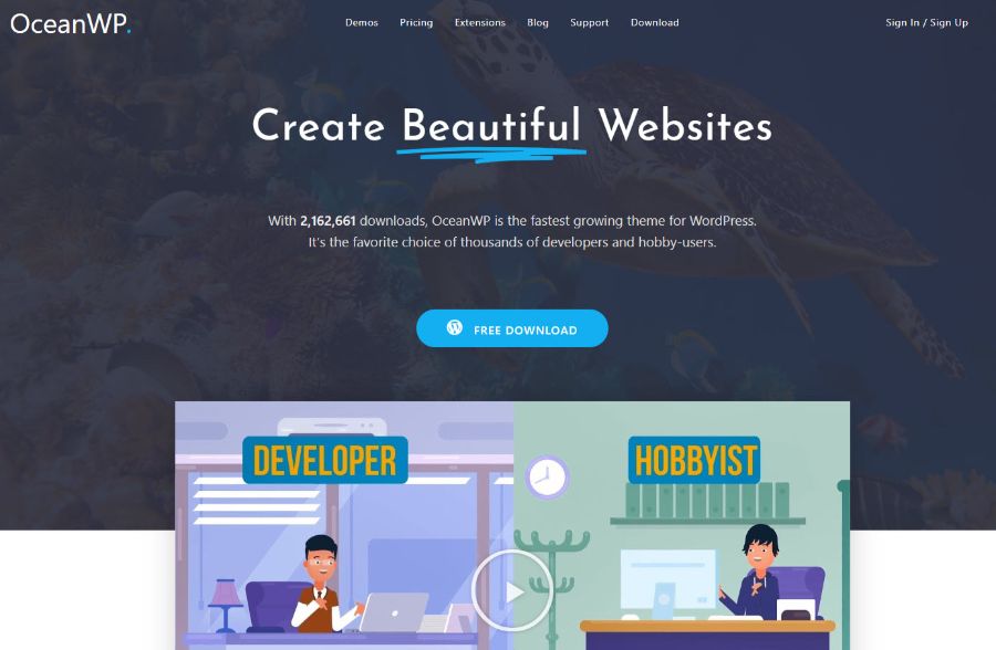 ocean wp - WordPress membership theme