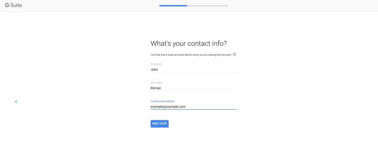 Coordonnées de G Suite