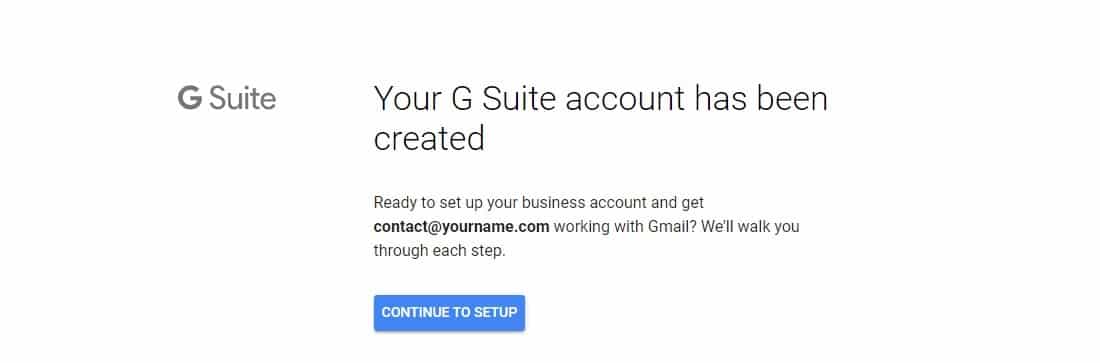 Création d'un compte G Suite