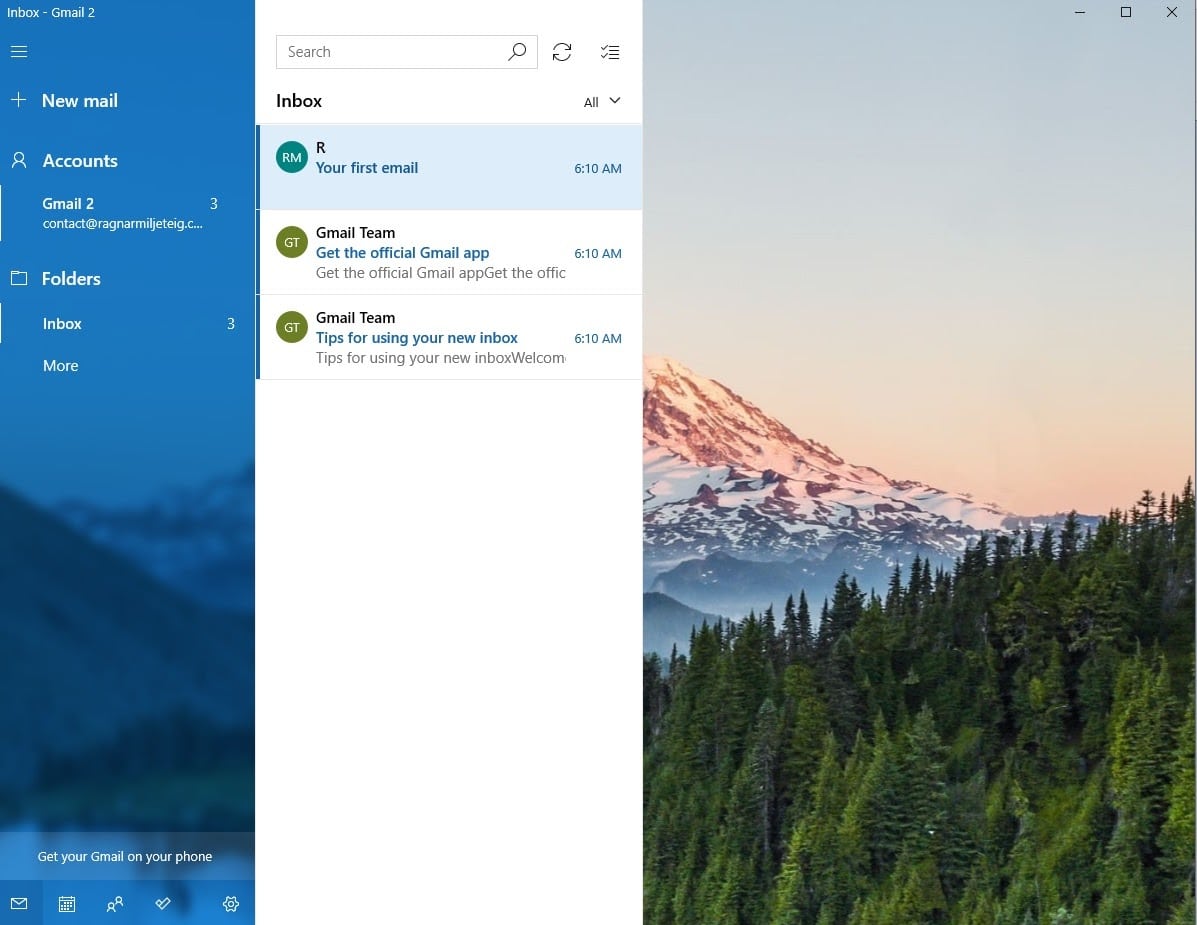 E-mail Google Workspace dans Windows Mail