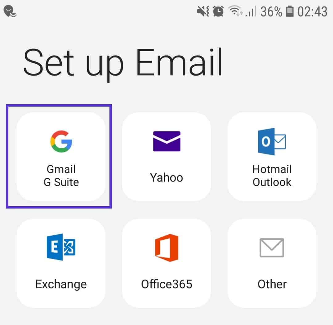 Email Samsung – G Suite