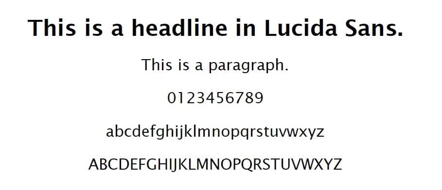 Exemple de police Lucida Sans