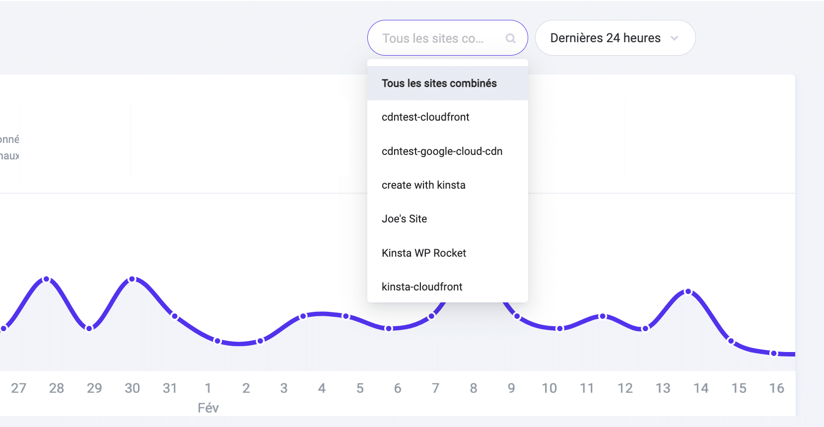 Filtrer les analyses de MyKinsta.