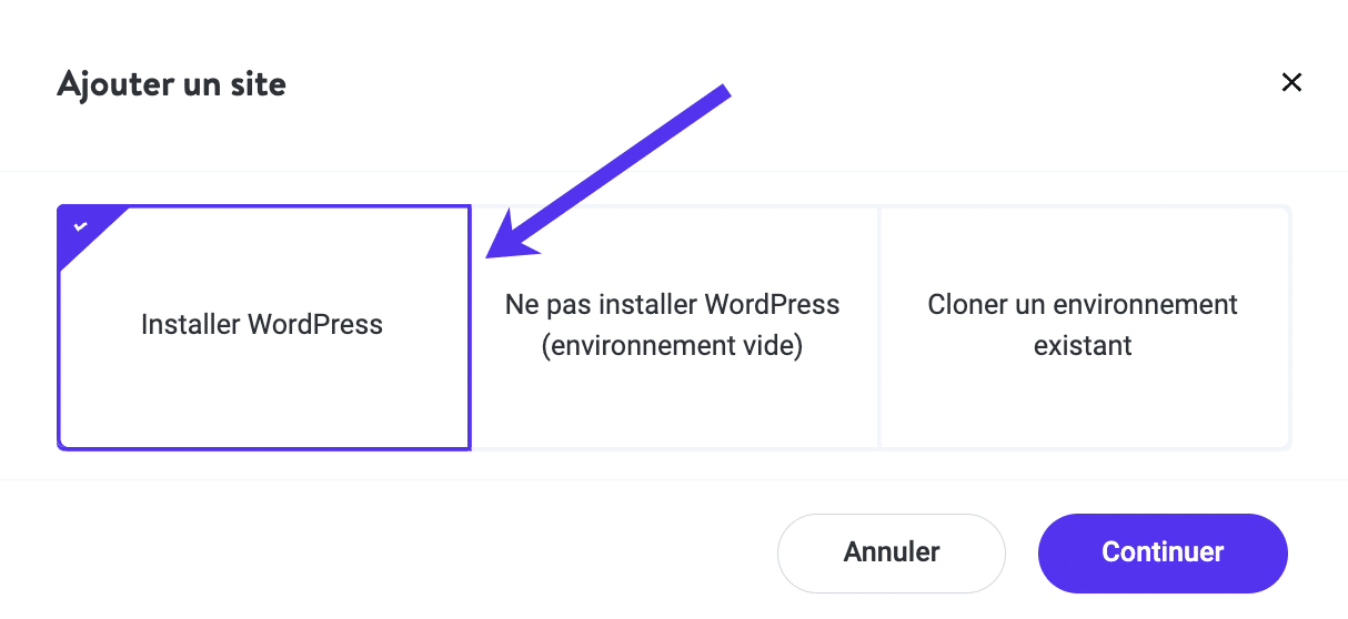 Installer WordPress en utilisant MyKinsta.