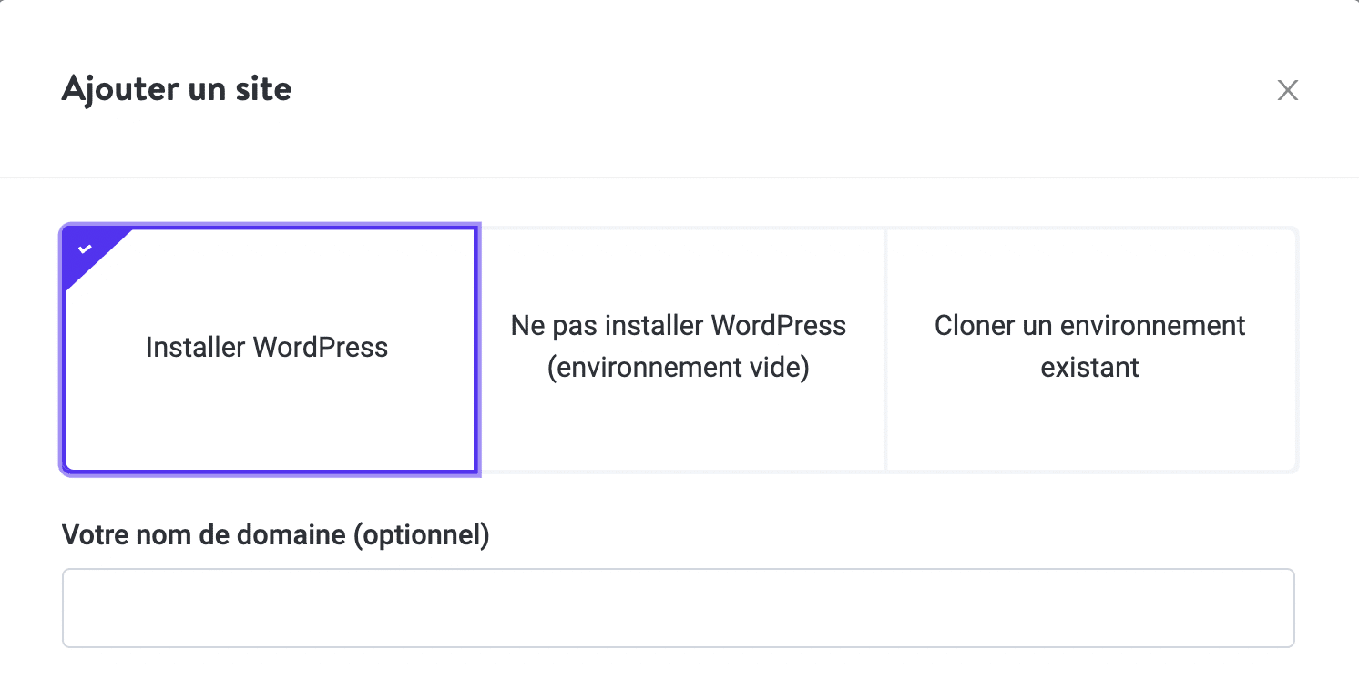 Installer WordPress dans MyKinsta.