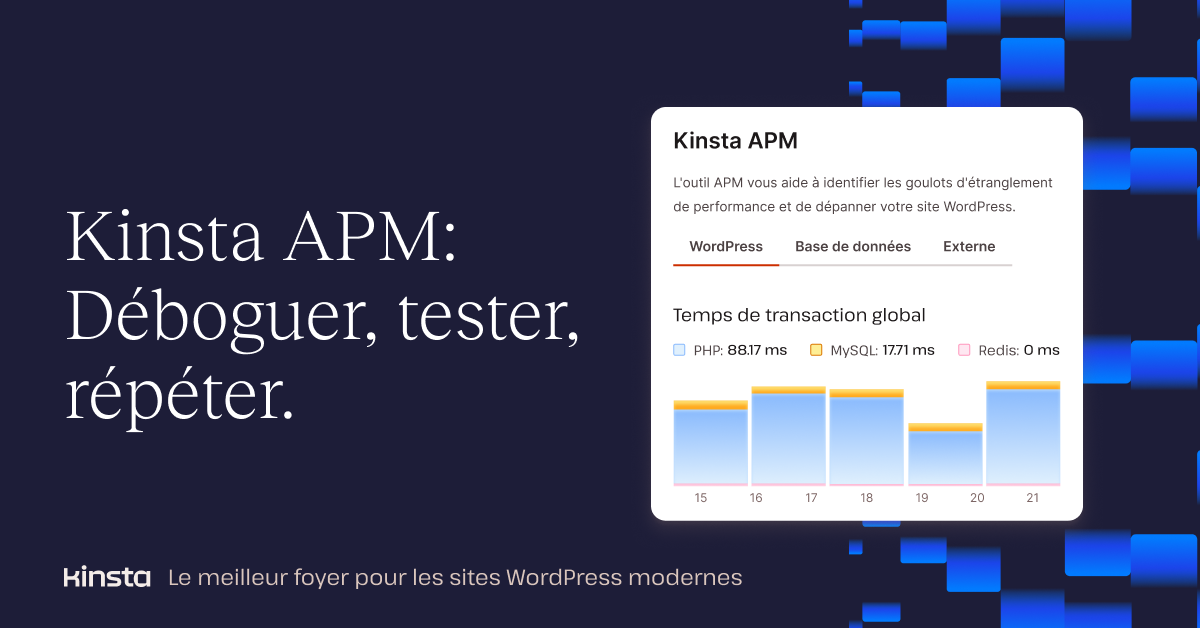 Outil Kinsta APM Outil de surveillance d application pour WordPress