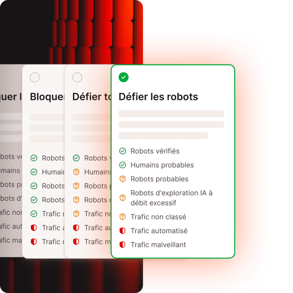 Contrôlez la manière dont les robots interagissent avec votre site en choisissant l'une des options de protection contre les robots de Kinsta.