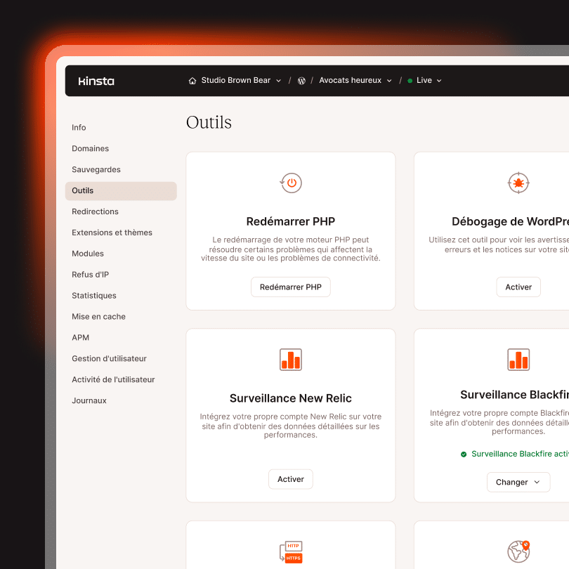 Le tableau de bord MyKinsta offre aux utilisateurs un contrôle total