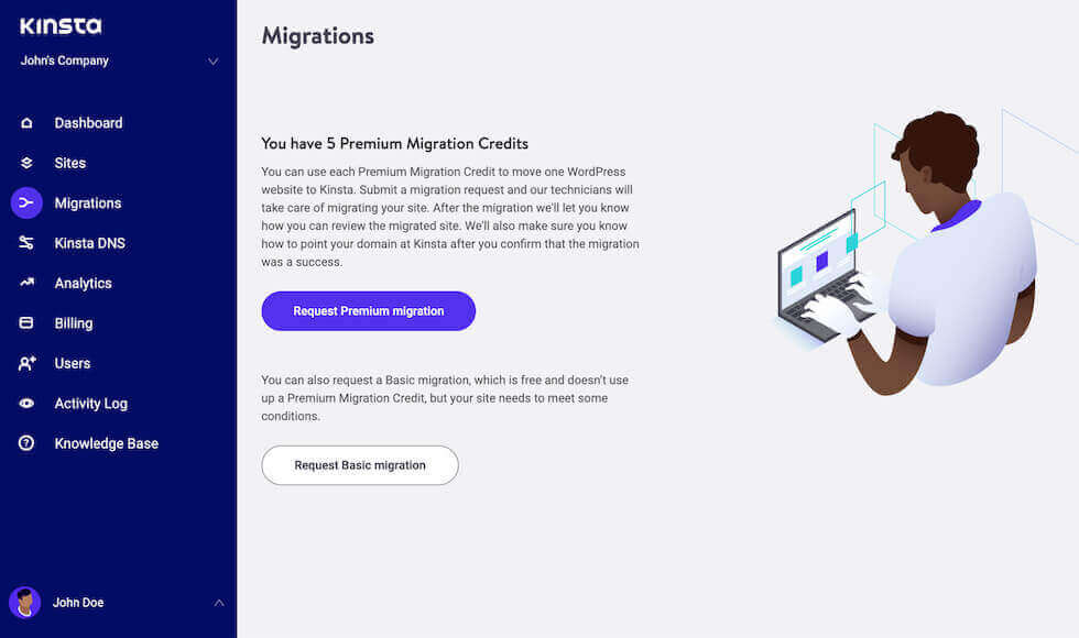 Modulo di migrazione di WordPress