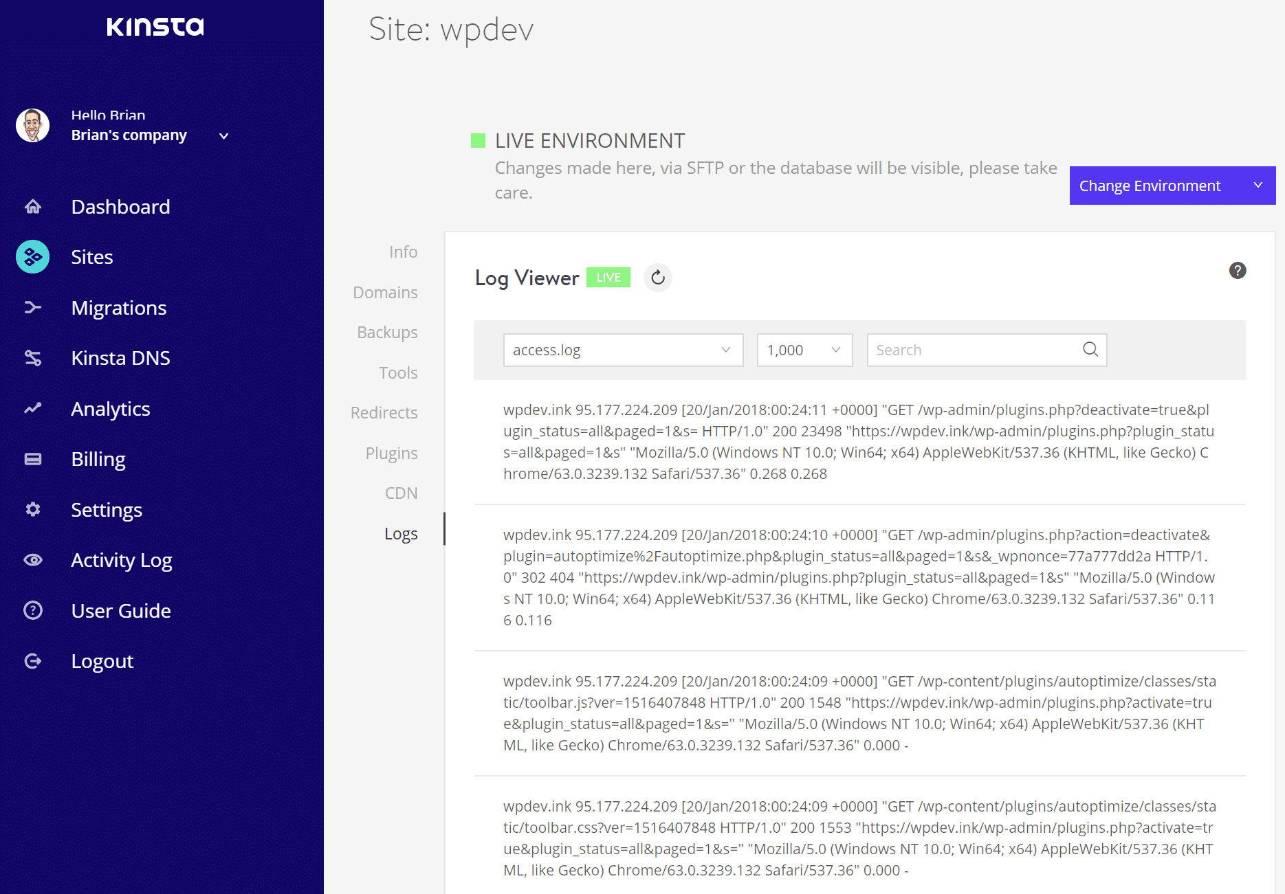 Log degli accessi di WordPress Log degli accessi di WordPress