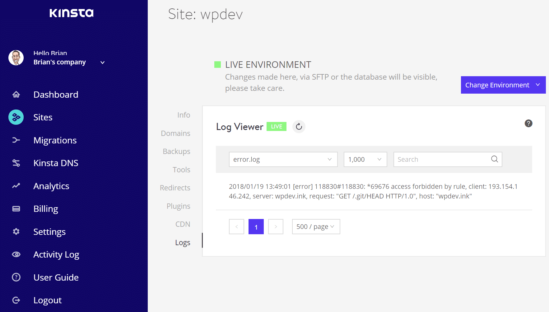 Log degli errori di WordPress Log degli errori di WordPress